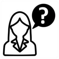 ask question and faq in black duo line vector