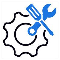 engineering and technology in blue duo line vector