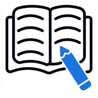 article writing icon concept in blue vector