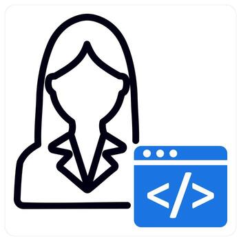 programmer icon concept in blue color vector