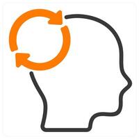 mind reload and refresh in orange duo line vector