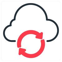cloud update icon concept in red vector