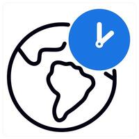 global time zone icon concept in blue vector