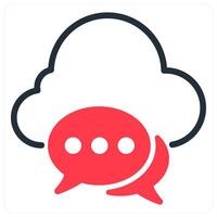 cloud communication icon concept in red vector