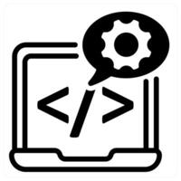 software development icon in black vector