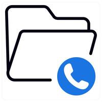 directory folder and Archive in blue duo line vector