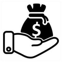 capital and economy in black duo line vector