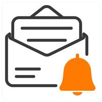 mail notification icon in orange duo line vector