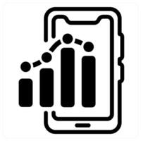 mobile report icon concept in black vector