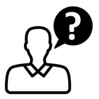 ask question and help in black duo line vector