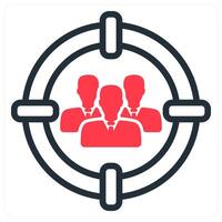 target audience icon concept in red vector