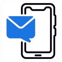 mobile message icon concept in blue vector