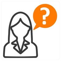 ask question and faq in orange duo line vector