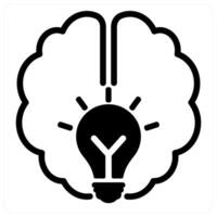 idea and lightbulb in black duo line vector