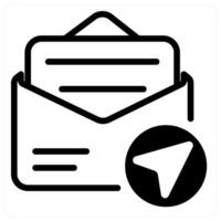 sending mail icon concept in black duo line vector