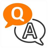 question and answer in orange duo line vector