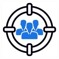 target audience icon concept in blue vector