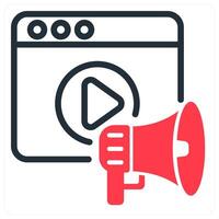 advertising icon concept in red vector