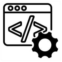 programming icon in black vector