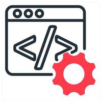 programming icon concept in red color vector