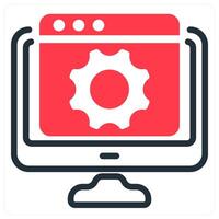 webpage configuration icon concept in red vector