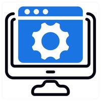 webpage configuration icon concept in blue vector