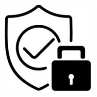 secure and privacy in black duo line vector