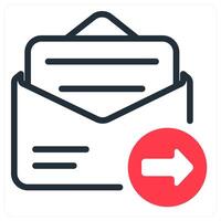 email send icon concept in red vector