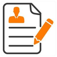 curriculum value and syllabus in orange duo line vector