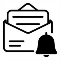 mail notification icon in black duo line vector