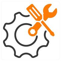 engineering and technology in orange duo line vector