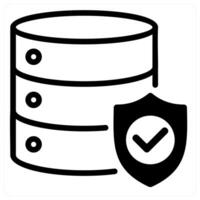database protection icon concept in black vector
