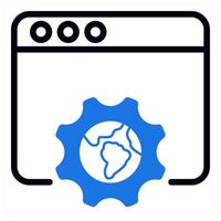 browser settings icon concept in blue vector