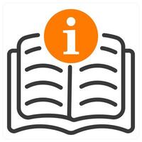 manual and guide in orange duo line vector