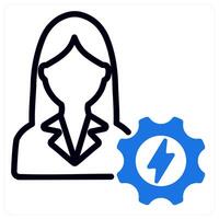 efficient person and smart management in blue duo line vector