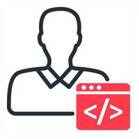 programmer icon in red vector