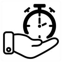 time management icon concept in black vector