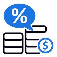 loan interest rate in blue duo line vector