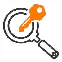 search keyword icon concept in orange vector