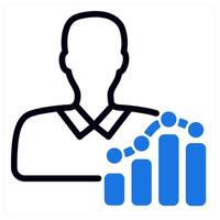 employee report and graph in blue duo line vector