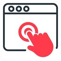 touch icon concept in red vector