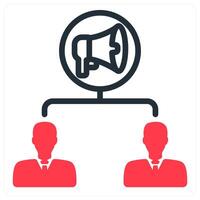 viral marketing icon concept in red vector