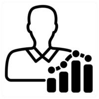 employee report and graph in black duo line vector