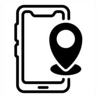 mobile location icon concept in black vector