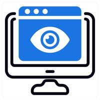 online viewer icon concept in blue vector