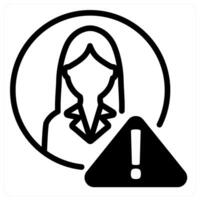 account alert and warning in black duo line vector