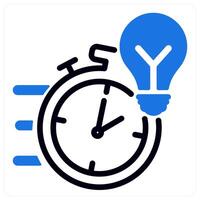 quick solution and instant help in blue duo line vector
