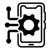 mobile technology icon concept in black vector