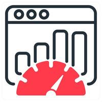 seo performance icon in red vector