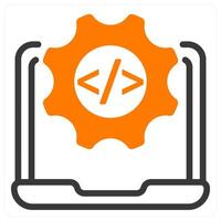 web development icon concept in orange vector